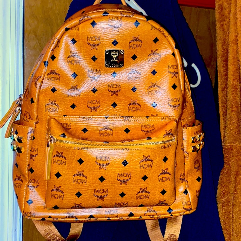 MCM Mens Brown Camel Backpack L0009